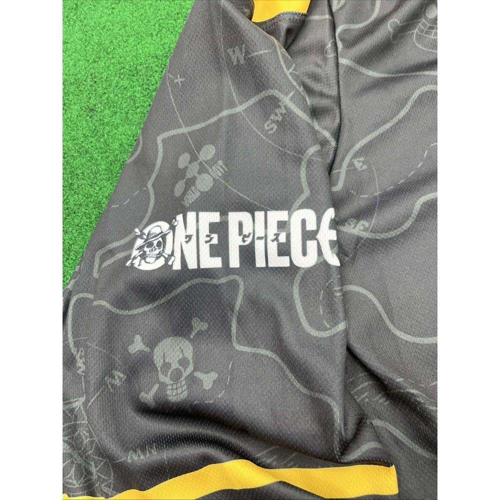 One Piece Straw Hat Pirates Hockey Jersey #1 Black Yellow Purple Mens XL - Picture 5 of 10